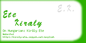 ete kiraly business card