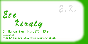 ete kiraly business card